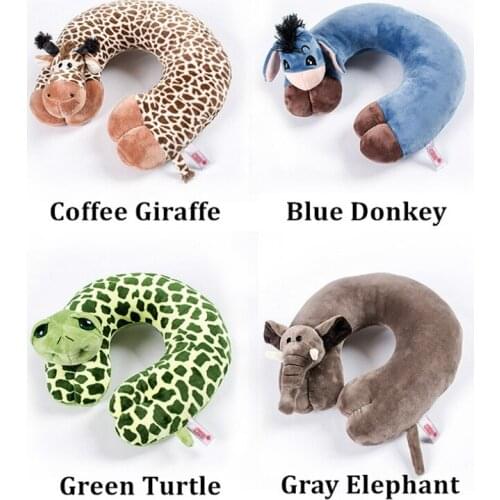 Comfortable Cute Animal U Shape Neck Travel Pillow Rest Cushion for Adults Children Sleeping Easy-Taking Pillow