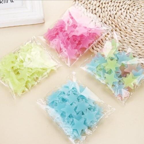 Bedroom Childrens Room Decoration100 Luminous Seriesbig And Small Starswall Stickers Bedroom Living Room Home DIY Wall Stickers