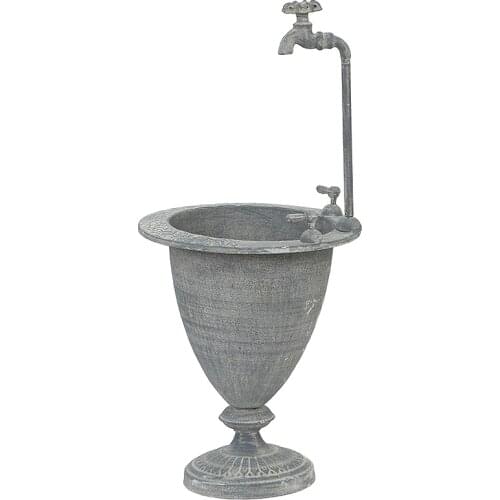 Vintage retro metal faucet planter urn