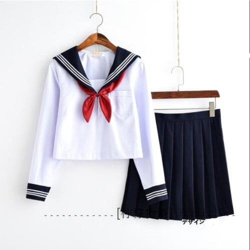 School uniform Japanese High school JK Sailor uniform Autumen Long sleeve Girly