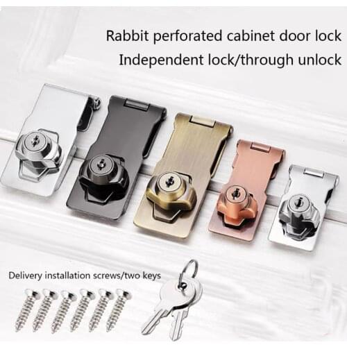 N58C 90 Degrees Keyed Hasp Lock Right Angle Padlock Hasp Zinc Alloy Safety Door Latches Cabinet Lock Various Sizes&Color
