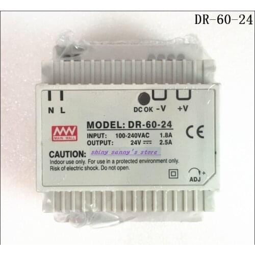 1Pcs DR-60-24 60W 24V 2.5A Ac Dc Converter Din Rail Single Output Switching Power Supply Brand New