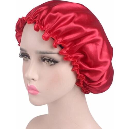 1PCS Extra Large Sleep Cap Waterproof Shower Cap Women Hair Treatment Protect Hair From Frizzing With Elastic Band