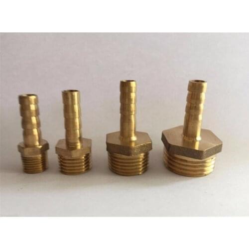 10pcs Tube I/D 14mm To 1/4" 3/8" 1/2" Brass Male Barb Hose Air Hose Fittings Joiner Water Tube Connector