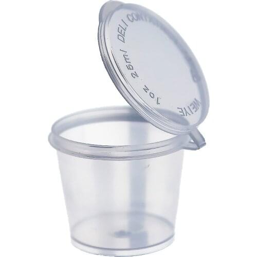 100PCS/pack 25ml Transparent Mini Plastic Bottle Sauce Condiment Packing Box