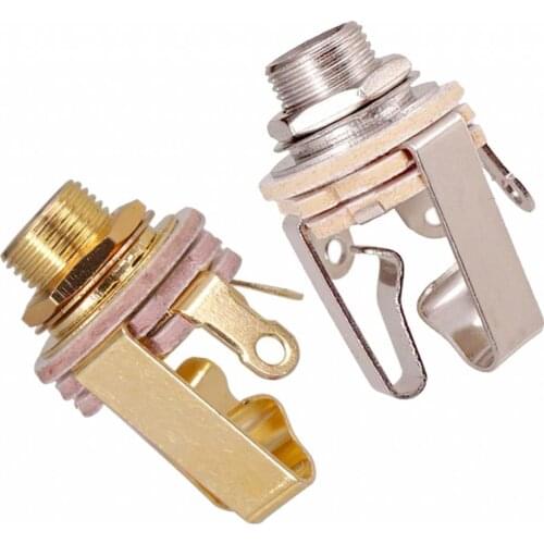 2 Pcs. 6.35mm Mono Jack Audio Output Jack For Electric Guitar Bass Pickups