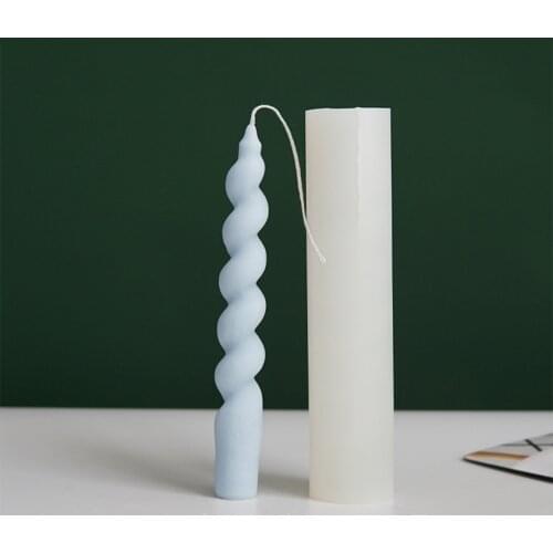 3D Creative Twisted Long Brush Holder Silicone Candle Mould DIY Candlelight Spiral Screw Rod Twist Rod Candle Making Supplies