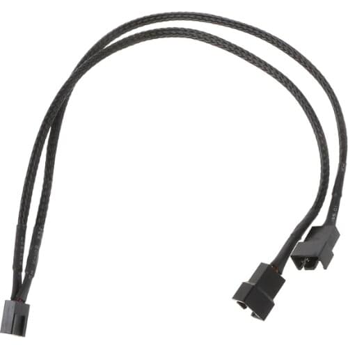 4-Pin PWM to Dual PWM Sleeved Computer Case Fan Power Y-Splitter Adapter Cable