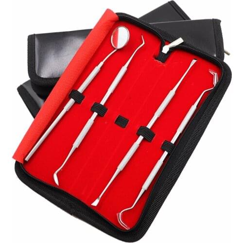 4pcs Dental Mouth Mirror Scraper Scaler Kit Tools Set Stainless Steel Instrument Dentist Pick Tool Teeth Whitening Kit