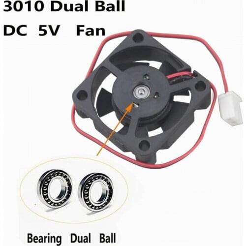 50 pcs Gdstime DC 5V 30x30x10mm Small Ball Bearing Brushless Cooling Cooler Fan 30mm x 10mm 2Pin Radiator