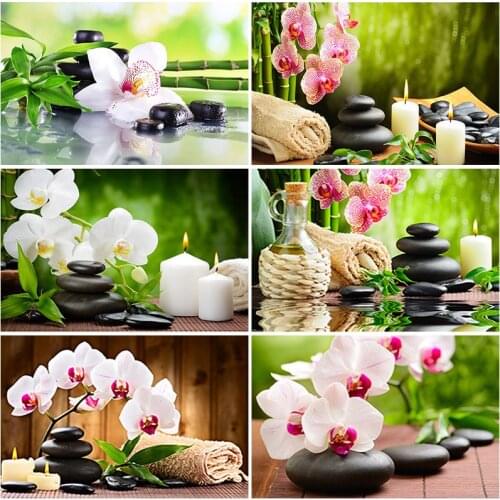 5D DIY Diamond Embroidery Orchid Stone Full Square Round Drill Rhinestone Mosaic Painting Cross Stitch Flowers Diamond Art Gift