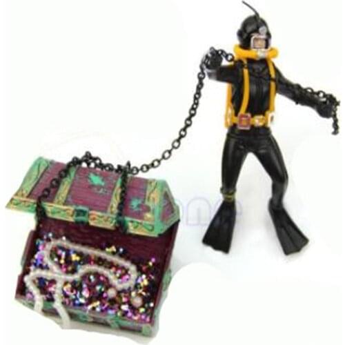 Hot Sale Fish Tank Decorations Treasure Frog Artificial Scene Divers Treasure Chest Underwater Accessories