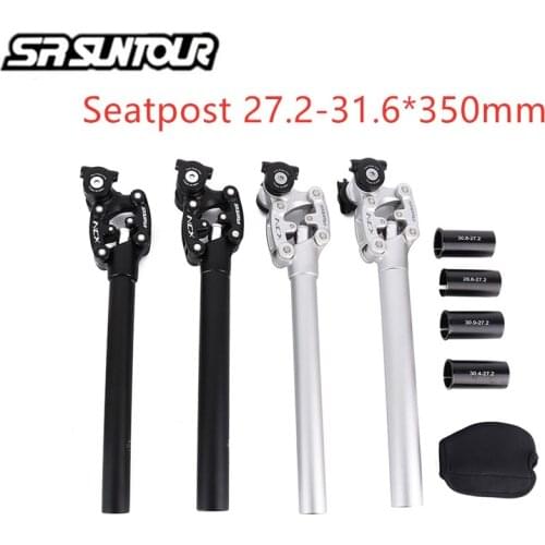 Suntour NCX Damping suspension seatpost bike bicycle mtb seat post 27.2 28.6 30.0 30.4 30.8 31.6*350mm sliver black Seatposts