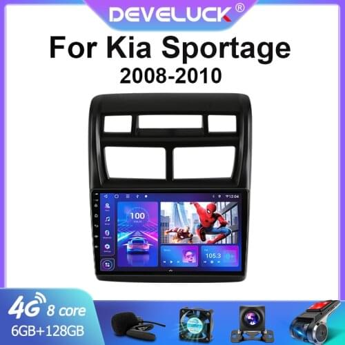 2din 4G+wifi Android10 Car Radio Multimedia Video Player For Kia Sportage 2 2008 2009 2010 GPS Navigation 8 core 6G+128G RDS DSP