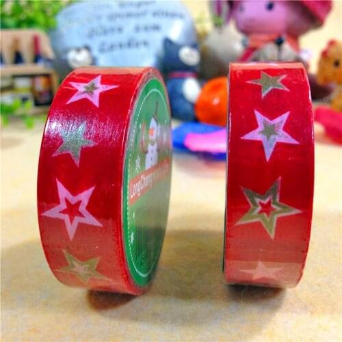 Free shipping 15mm*10m*2rolls christmas paper tape/pentacle washi tape