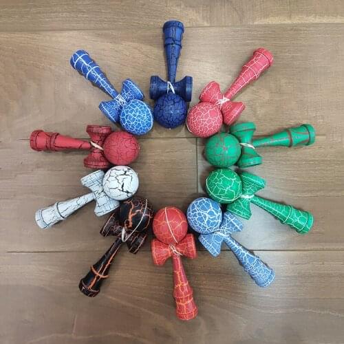 Wooden Kendama Ball 18CM Crack Paint Skillful Juggling Ball Toys Japanese Traditional Fidget Ball Kids Adult Leisure Sports Gift