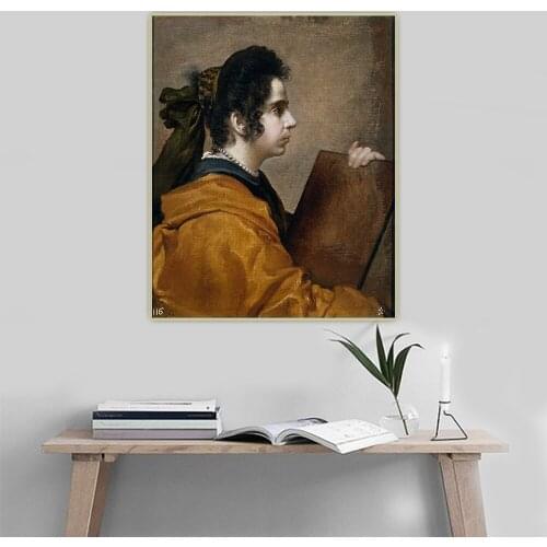 Diego Velazquez《Juana Pacheco, the artists wife as Sibyl》Canvas Oil Painting Poster Picture Wall Hanging Decor Home Decoration