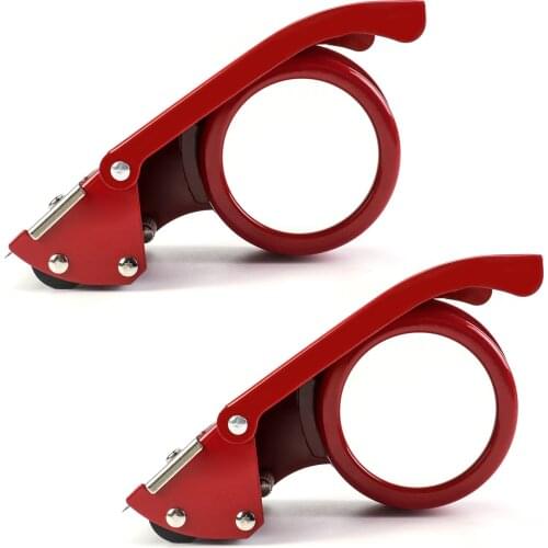 QWORK Packing Tape Dispenser, 2 Pack Tape Gun Width-Adjustable with a 3 Inch Roll of Tape for Carton, Packaging and Box Sealing