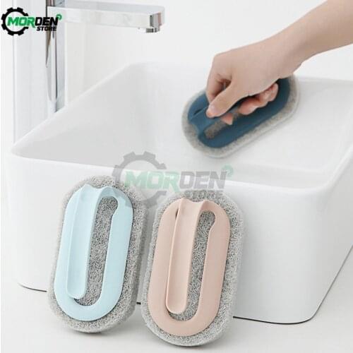 Brush Sponge Bathroom Handy Sponge Eraser Bath Brush Tiles Brush Wash Pot Accessories Kitchen Cleaning Brush Dropship