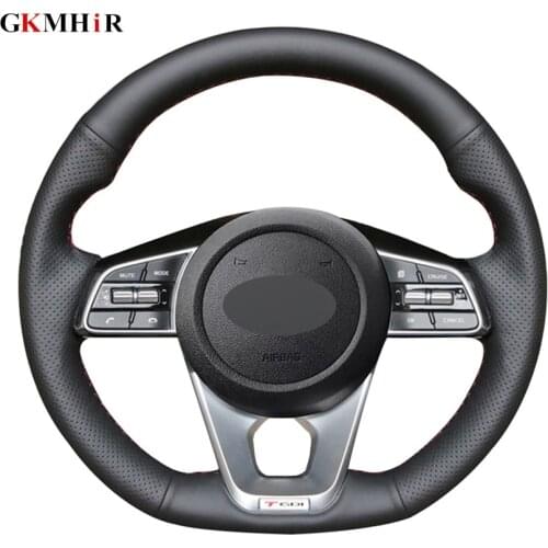 DIY Black PU Artificial Leather Car Steering Wheel Cover for Kia K5 Optima 2019 Cee'd Ceed GT 2019 Cee'd Ceed