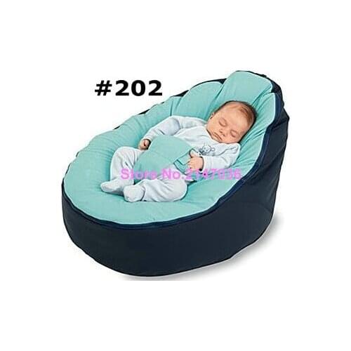 Faux suede Navy blue boy Baby infant Bean Bag Snuggle Bed Portable Seat Without Filling