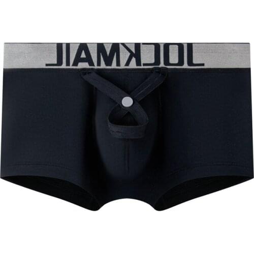 JOCKMAIL Sexy Men Underwear Boxer penis pouch U convex bulge Cotton Breathable Men Boxer ring funny happy shaper Gay Underwear