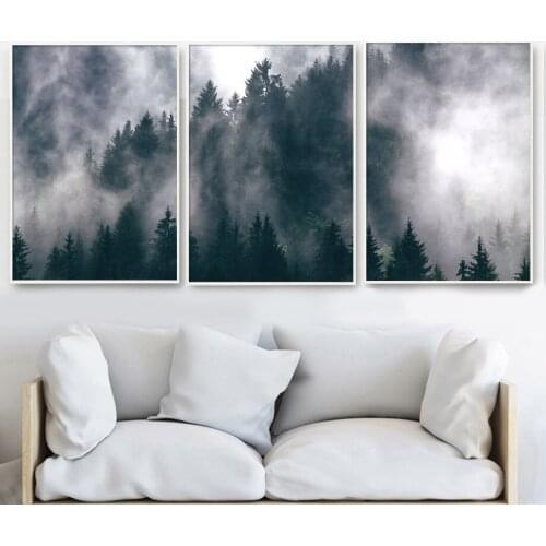 Primeval Forest Landscape Wall Art Canvas Painting Nordic Posters and Prints Wall Picture for Living Room Canvas Art Home Decor