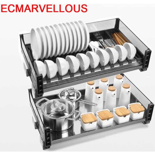 Despensa Gabinete Cupboard Mutfak Malzemeleri Dish Rack Stainless Steel Organizer Cocina Kitchen Cabinet Storage Basket