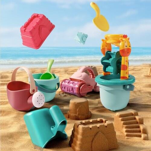 Summer Beach Toys Children Sand Bucket Toy Set Baby Water Game Kids Play Outdoor Toy Sandbox Sand Molds Beach Cart for Boys Girl