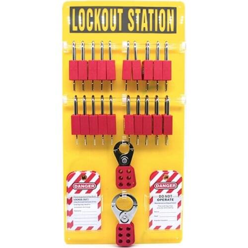 Lockey 20-Lock Group Lockout Station Wall-mounted LOTO Acrylic Kit Lock out Tagout with Padlock