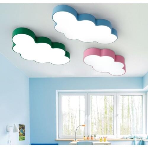 Cartoon Creative Fairytale Lovely Clouds Design 3 Colors Iron Acrylic Led Ceiling Light for Kids Childrens Room Bedroom