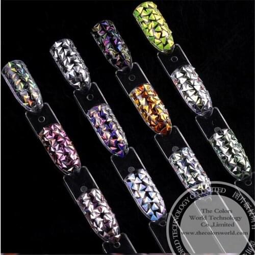 TCT-047 3D Effect 3MM Triangle Shape 12 Colors Glitter Set For Nail Glitter Sequins Nail Art Decoration Makeup Facepaint DIY