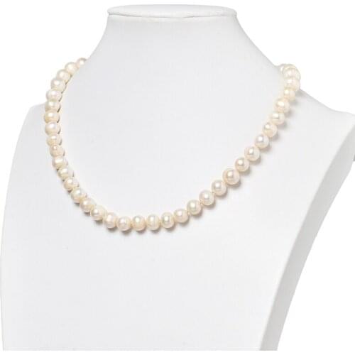 Wholesale Size For 9-10mm Natural White Pearls Handmade Diy Necklace 18inch gem Diy jewelry Accessories H458