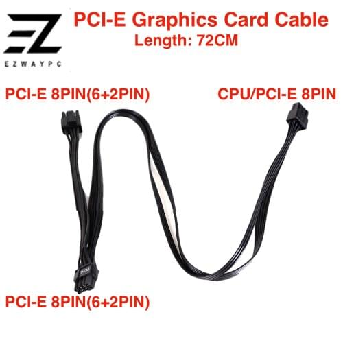 PCI-Express Cables Gaming PC GPU Dual 6+2Pin 8 Pin Power Supply Cable PCI-E Graphics Card 8pin 1 to 2 Power Cord For Corsair CS