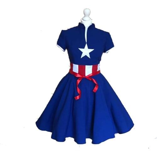 Captain SUPERHERO COSPLAY DRESS steve dress rogers cosplay costume dress custom made