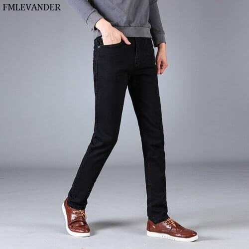 Plus Size 42 Denim Jeans Straight Pants Stretch Black Classic Men Jeans