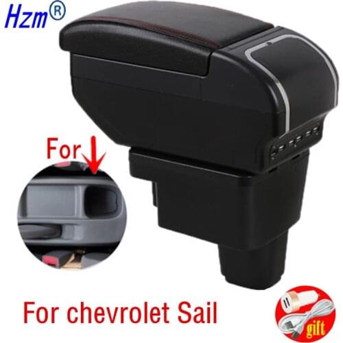 For chevrolet Sail Car Armrest box Center Console Storage Box with ashtray Cup holder USB Charging accessories 2010-2014