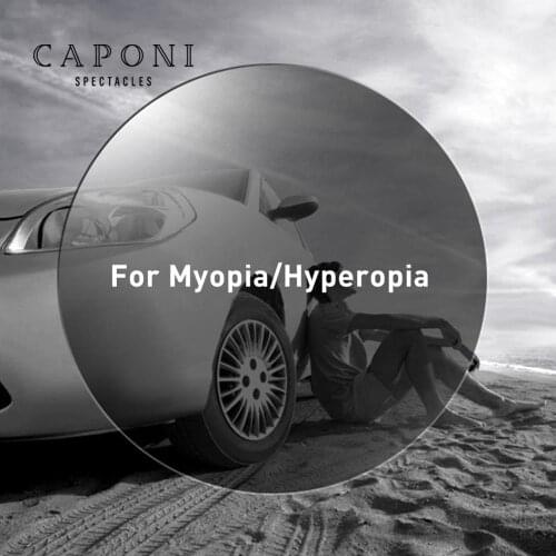 CAPONI Polarized Dark Lenses Prescription Lens Optical Glasses Lens 1.56/1.61 Refractive Index Clear Vision Sunglasses Lenses