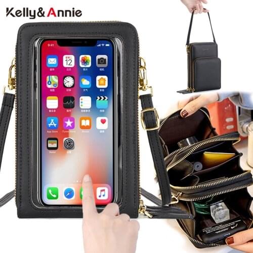 HOT Touchable Mini Shoulder Bags Women Card Cell Phone Pocket Ladies Purse Female Crossbody Messenger Bag Womens Small Handbag