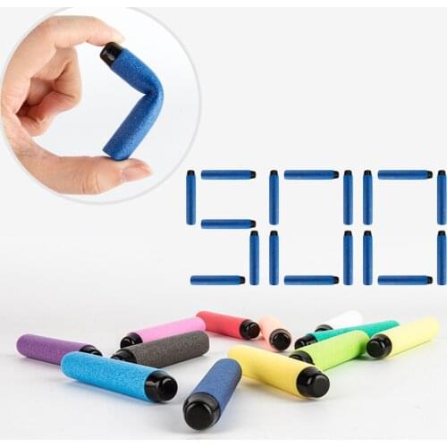 500PCS Pack Bullets 7.2cm Soft Hollow Hole Head Refill Darts Toy Gun Bullets for Nerf Accessories for Mega Elite Series Blasters