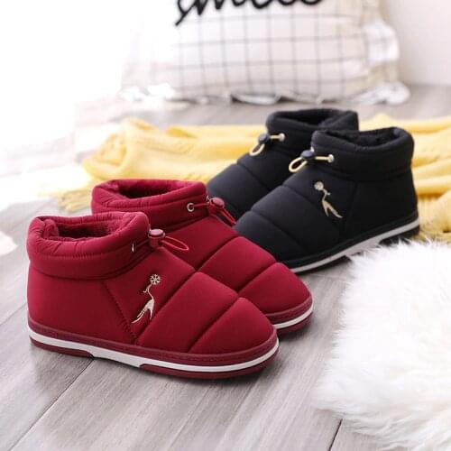 Women Winter Slippers Non-slip Fur Slides For Women Indoor Warm Plush Unisex Cotton Shoes Furry Slippers Zapatillas De Mujer