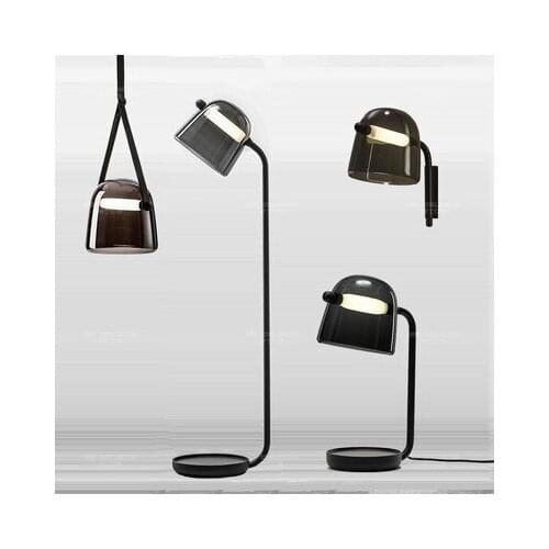 Modern simple glass desk lamp Nordic creative chandelier bedroom bedside hotel wall lamp living room study floor lamp