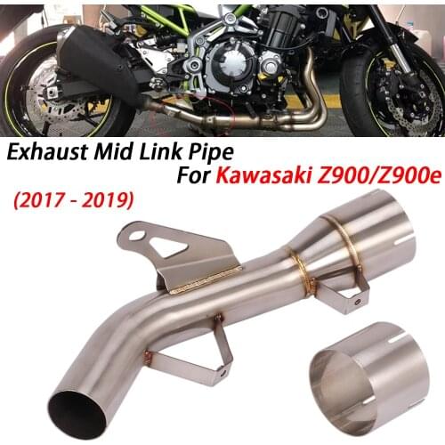 Motorcycle Catalyst Delete Eliminator Enhanced Exhaust Escape Modified Slip On Mid Link Pipe For Kawasaki Z900 Z900e 2017 - 2019