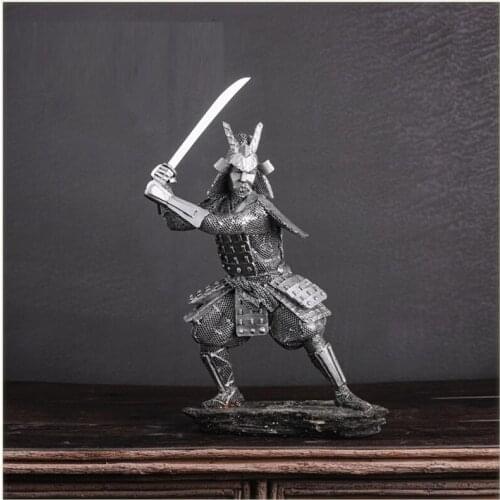 JAPAN KNIGHT WARRIOR NINJA FIGURE ART SCULPTURE JAPANESE ARMOR FIGURINE RESIN CRAFTS DECORATIONS FOR HOME R3738