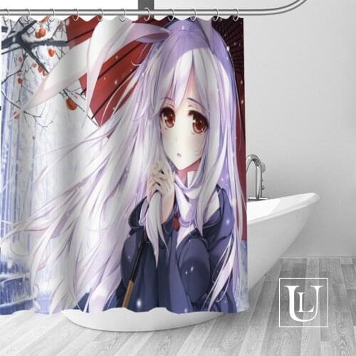 Custom Lil fox Anime Girl Bath Curtain Fabric Modern Shower Curtain bathroom beautiful Curtains Bath decor