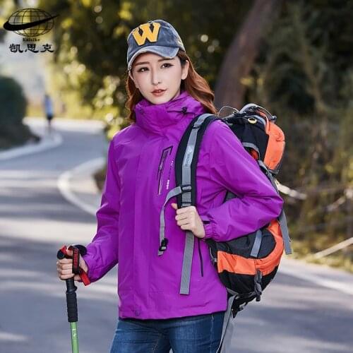 Breathable Women Hiking Jacket Warm Winter Coat & Removable Fleece Inner Thermal Sport Jacket Purple Rose Red Navy Blue L-4XL