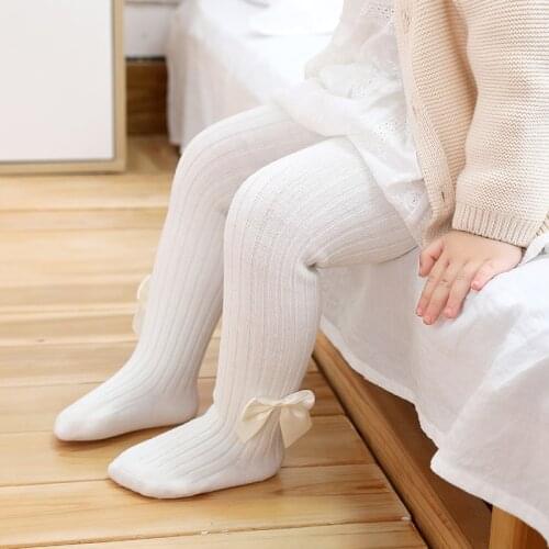 Toddler Girl Winter Ribbed Pantyhose Autumn Child Thermal Thick Warm Kids Velvet Pant Newborn Infant Bow Tights Baby Accessories