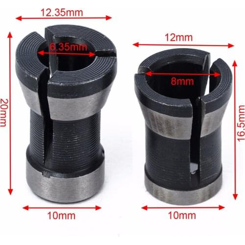 1 Pair New 6.35mm 8mm Collet Chuck High Precision Engraving Trimming Machine Electric Router