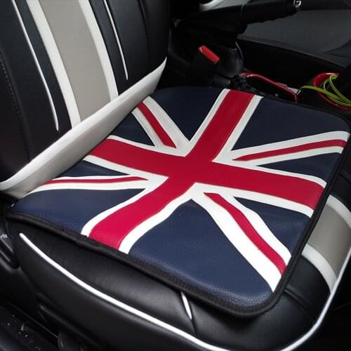 1pc Union Jack PU Leather Seat Cushion Covers Pad Car Styling For MINI Cooper JCW One S R55 R56 R58 R59 R60 R61 F54 F55 F56 F60