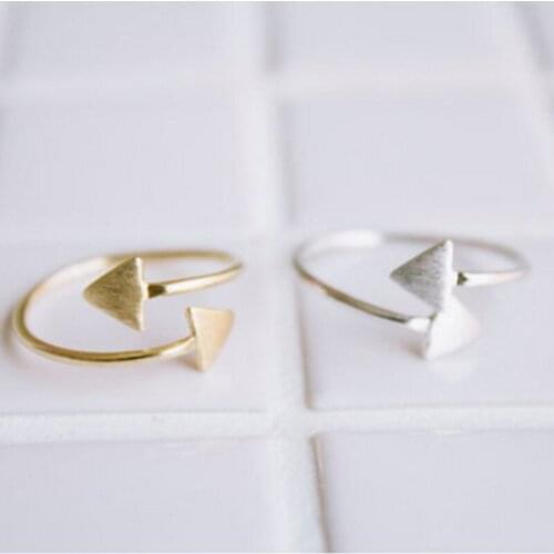 10 pcs/lot Silver Gold Rose Gold Adjustable Simple Arrow Rings For Women Office Lady Girl Charms Jewelry Free Shipping